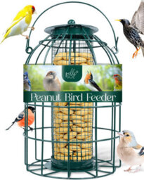 Pelle & Sol Outdoor Metal Peanut Bird Feeder Hanging Cage - Weather Resistant