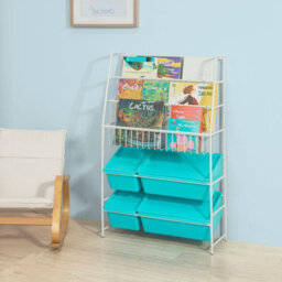 Sobuy Kmb07-B,kids Storage Toy Chest Wardrobe Sofa Bench,green,,blue,w102.5Xd60.5Xh25.5 - thumbnail 2