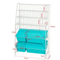Sobuy Kmb07-B,kids Storage Toy Chest Wardrobe Sofa Bench,green,,blue,w102.5Xd60.5Xh25.5 - thumbnail 3