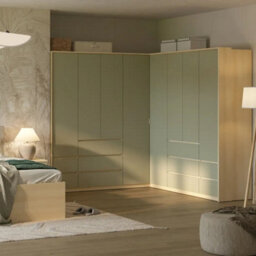 Arte Terra 16 109Cm Corner Wardrobe - Oak Lindberg & Eucalyptus, Efficient Two-Door Unit - thumbnail 5