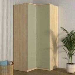 Arte Terra 16 109Cm Corner Wardrobe - Oak Lindberg & Eucalyptus, Efficient Two-Door Unit - thumbnail 1