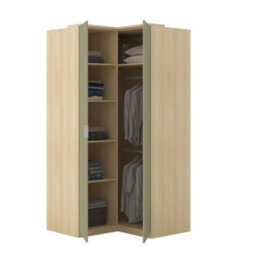 Arte Terra 16 109Cm Corner Wardrobe - Oak Lindberg & Eucalyptus, Efficient Two-Door Unit - thumbnail 4
