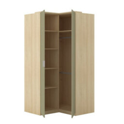 Arte Terra 16 109Cm Corner Wardrobe - Oak Lindberg & Eucalyptus, Efficient Two-Door Unit - thumbnail 3