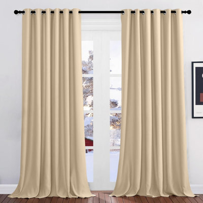 Imperial Rooms Blackout Curtain-Thermal Ready Made Eyelet Curtain (2 Panel) For Living Room Curtain Cream, (W)2.28Mx(L))2.74M - image 1