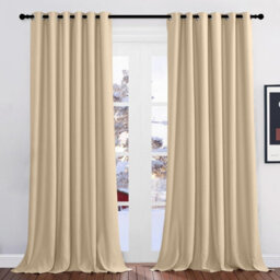 Imperial Rooms Blackout Curtain-Thermal Ready Made Eyelet Curtain (2 Panel) For Living Room Curtain Cream, (W)2.28Mx(L))2.74M