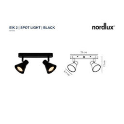 Nordlux Eik Metal Spot Light Adjustable Head Black,mains - thumbnail 3
