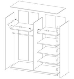 Arte Beta Sliding Door Mirrored Wardrobe In Oak San Remo H2100mm W1800mm D600mm - Trendy & Spacious Storage Solution - thumbnail 4