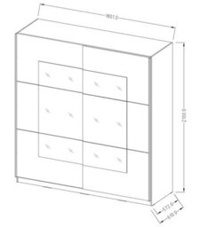Arte Beta Sliding Door Mirrored Wardrobe In Oak San Remo H2100mm W1800mm D600mm - Trendy & Spacious Storage Solution - thumbnail 3