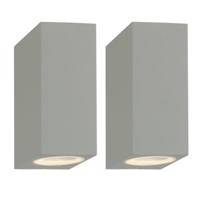 First Choice Lighting Set Of 2 Falmouth Grey Up Down Outdoor Ip44 Wall Lights - image 1