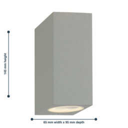 First Choice Lighting Set Of 2 Falmouth Grey Up Down Outdoor Ip44 Wall Lights - thumbnail 5