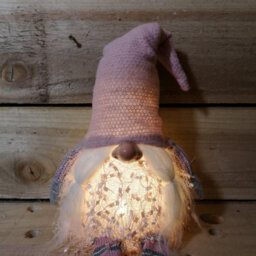 Samuel Alexander 50Cm Battery Operated Light Up Female Christmas Gonk With Dangly Legs In Pink Hat - thumbnail 8