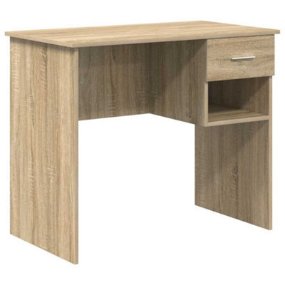 Berkfield Modern Desk With Storage Sonoma Oak 90X49.5X75 Cm Engineered Wood - image 1