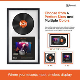 "30X17"" Gold Classic Vinyl Record Frame With Mid Grey Mount For 12 Inch Lp Album Cover & Disc - Ak Frames" - thumbnail 4