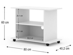 Arte Tv Stand In White Matt - W400mm X H600mm X  W800mm - thumbnail 2