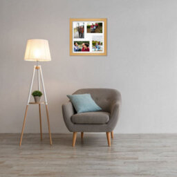 AK Frames 12X12 Country Pine Modern Multi Photo Frame With White Mount - Holds 4 Apertures (4X) 6X4 Photos - thumbnail 3