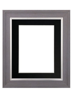 Frames By Post Scandi Slate Grey Frame With Black Mount For Image Size A3 - image 1