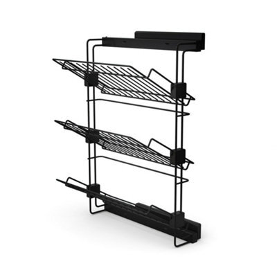 Emuca Pull-Out Side Shoe Rack For Closets And Walk-In Closets Hack, Right, Textured Black Painted, Steel - image 1