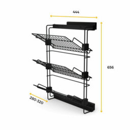 Emuca Pull-Out Side Shoe Rack For Closets And Walk-In Closets Hack, Right, Textured Black Painted, Steel - thumbnail 6