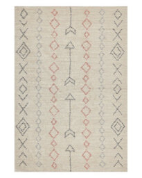 Wyld And Coco Nordicnest Beige Cotton Rug 140 X 200 Cm - Hand-Tufted Geometric Low-Pile For Living Room And Bedroom - thumbnail 1