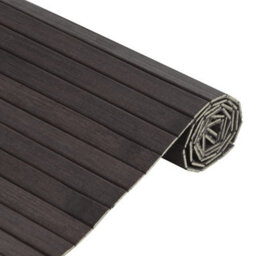Berkfield Rug Square Dark Brown 100X100 Cm Bamboo - thumbnail 4