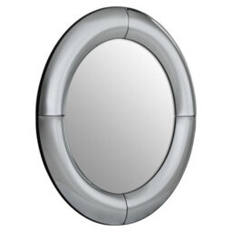 Orsina Silver Round Wall Mirror, Art Deco Style Decorative Mirror For Living Room, Hallway, Silver Frame Wall Mirror - thumbnail 2