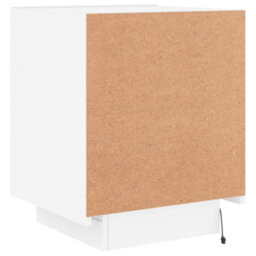 Berkfield Bedside Cabinet With Led Lights White Engineered Wood - thumbnail 9