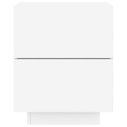 Berkfield Bedside Cabinet With Led Lights White Engineered Wood - thumbnail 7