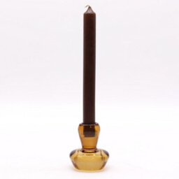 Serenityy Mushroom Flip Dinner Candle And Tealight Holder - Antique Amber, Glass, Brushed Gloss Finish, 188G - thumbnail 2