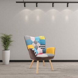 Living And Home Linen Tufted Back Armchair With Plush Cushioning And Natural Rubberwood Legs - thumbnail 4
