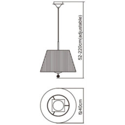 Luminosa Lighting Luminosa Siena Pendant Round 1 Light E27, Polished Brass With Amber Cream Shade And Clear Crystal - thumbnail 6