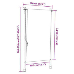 Berkfield Outdoor Roller Blind Yellow And White 120X270 Cm Fabric&steel - thumbnail 9