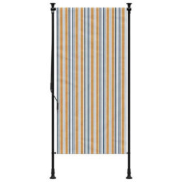 Berkfield Outdoor Roller Blind Yellow And White 120X270 Cm Fabric&steel - thumbnail 3