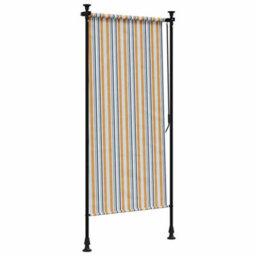 Berkfield Outdoor Roller Blind Yellow And White 120X270 Cm Fabric&steel - thumbnail 5