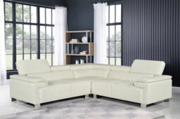 Genuine Leather White 2C2 Corner Sofa