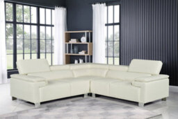 Genuine Leather White 2C2 Corner Sofa - thumbnail 2