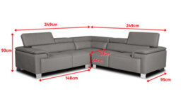 Genuine Leather White 2C2 Corner Sofa - thumbnail 8
