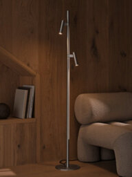 Nordlux Makoto Indoor Floor Lamp Silver Aluminium G9 Adjustable Head - Mains Powered, Ip20 - thumbnail 6