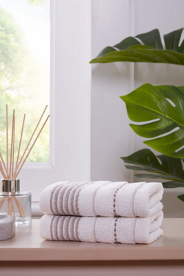 Rapport Home Dakota Stripe Pure Cotton Face Towel Natural - image 1