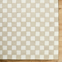 Livabliss Klopp-Hand Tufted Beige Ivory Wool Checkered Living Dining Bedroom Rug 183 X 275 Cm Easy Care, Non Shedding - thumbnail 8