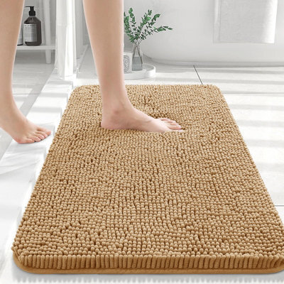Ameha Beige Chenille Mat 40X60Cm, Extra Soft, Non-Slip, Absorbent Bath Rug & Doormat - image 1