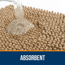 Ameha Beige Chenille Mat 40X60Cm, Extra Soft, Non-Slip, Absorbent Bath Rug & Doormat - thumbnail 6