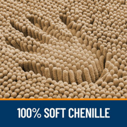 Ameha Beige Chenille Mat 40X60Cm, Extra Soft, Non-Slip, Absorbent Bath Rug & Doormat - thumbnail 5