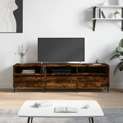 Berkfield Tv Cabinet Smoked Oak 150X30X44.5 Cm Engineered Wood - image 1