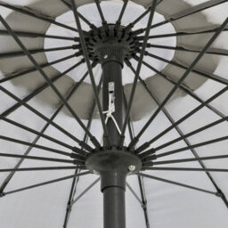 Outsunny 2.5M Round Curved Adjustable Parasol Sun Umbrella Metal Pole Grey - thumbnail 9
