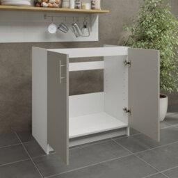 Jd Greta Kitchen Base Sink Unit 800mm Cabinet With Doors 80Cm - Cashmere Matt - thumbnail 3