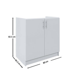 Jd Greta Kitchen Base Sink Unit 800mm Cabinet With Doors 80Cm - Cashmere Matt - thumbnail 4