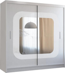 Sliding Wardrobes 4 u LTD Sliding Wardrobes 4U Leagues Freestanding Double Sliding Door Wardrobe - White/white (H)217Cm, (W)203Cm - thumbnail 2