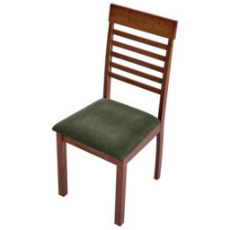 Beliani Set Of 2 Dining Chairs Ortley Wood Dark Brown/ Green - thumbnail 7