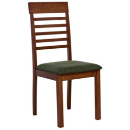 Beliani Set Of 2 Dining Chairs Ortley Wood Dark Brown/ Green - thumbnail 4