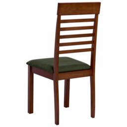 Beliani Set Of 2 Dining Chairs Ortley Wood Dark Brown/ Green - thumbnail 6